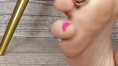 Lady Angela Your Domina Girlfriend Is Wearing Toe Rings - Fetish Foot Tattoo