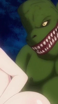He Found a Big-dicked Monster in the Woods and Tried to Run Away, but Ended up Sitting on the Huge Green Dick.