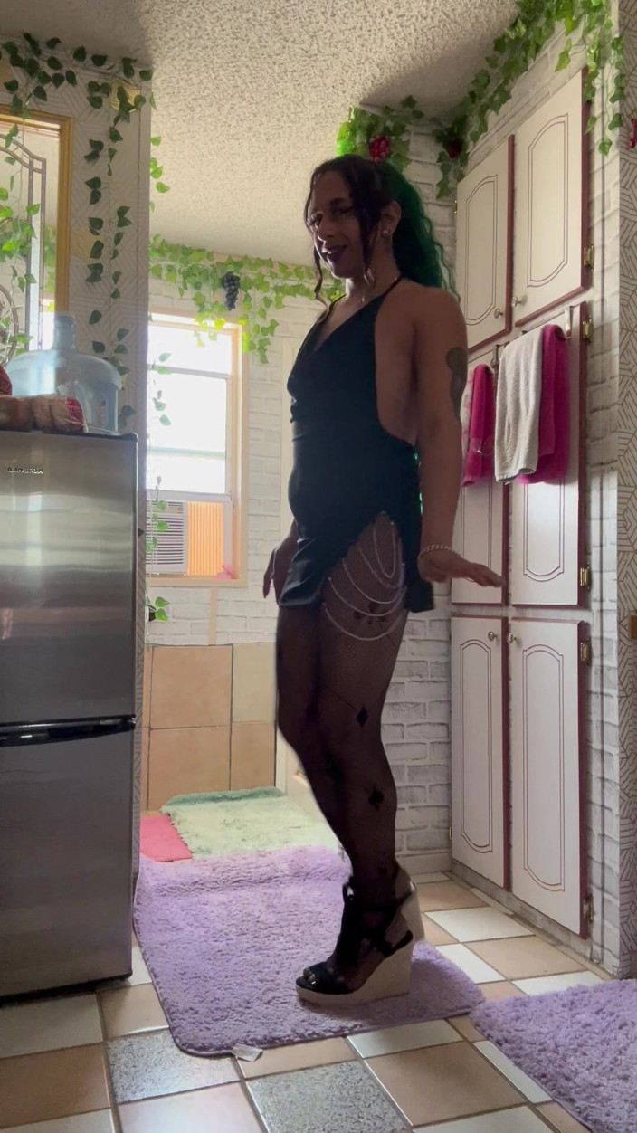 TSJade95: She’s Not There Striptease in Stockings