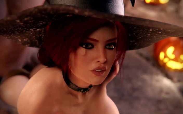 Velvixian 3D: Triss Merigold kalın büyük memeli bir cadı