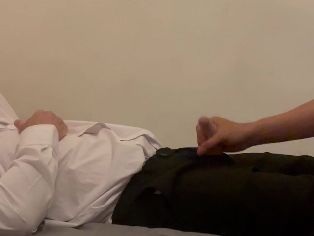 Teacher and Student. Old Teacher Gets First Time Helping Hand From Young Student Handjob with Big Hot Cum. (Quan18)