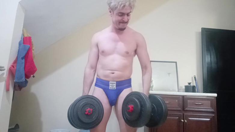 Tabasco Jake: Handsome White Latino Working Out in Jockstrap