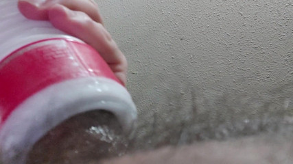 MrABDR: Stroking with a tenga cup
