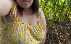 Slutty MILF Showing Her Hairy Pussy Outdoor and Masturbate to Orgasm - Milky Mari