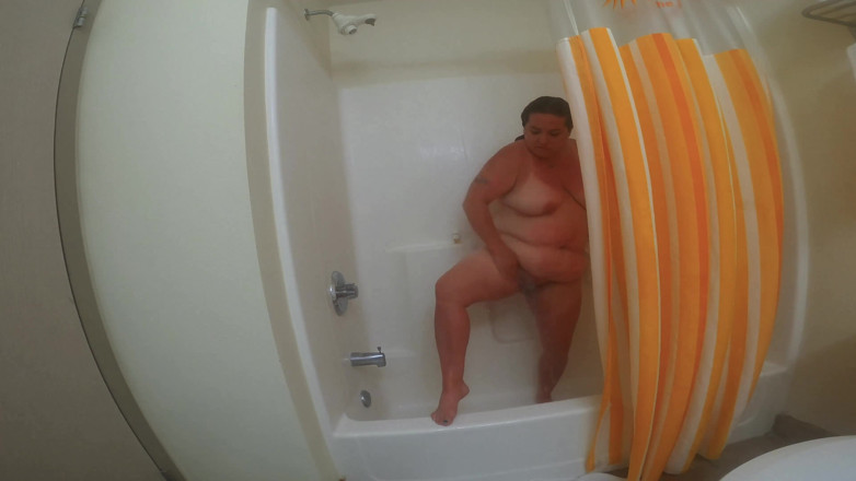 SexyNEBBW: Sexy grandota ducha en hotel a la mañana