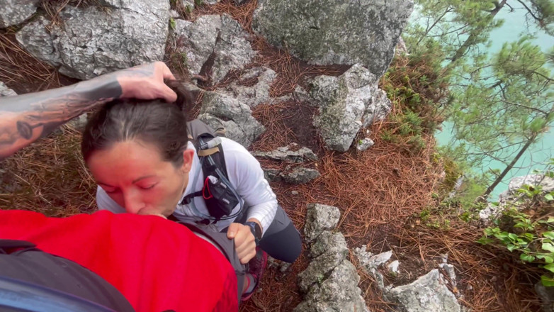 Dazzlingfacegirl: Suck stranger cock in forest and swallowed her cum