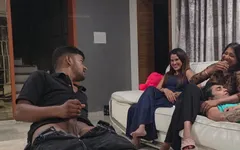 Boy Behind Indian Sex Scene Shakes His Cock in Front of Girls