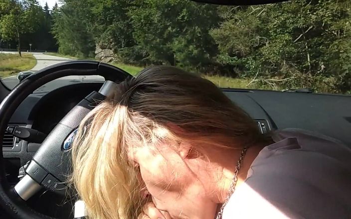 Amateur milf: MILF Sucking Dick on the Parking by the Public Road....