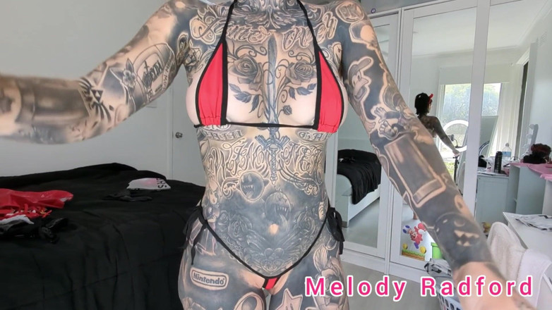 Melody Radford: Pink Leather Micro Bikini and Bunny Ears Try on Haul...