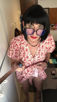 Andreina the Sissy Wearing Black Nails