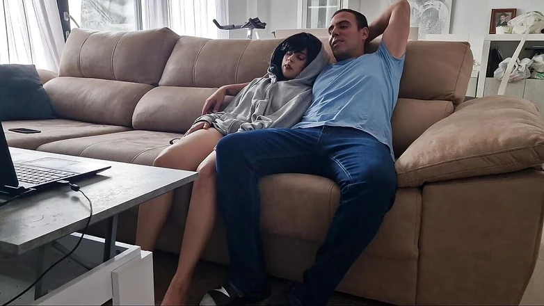 Latinascachondas: My girlfriend falls the movie and I put my dick...
