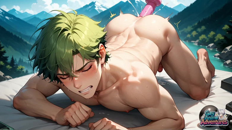 Gay Anime Adventures: Green-haired Muscle Lover's Mountain Wet Fantasy - Gay XXX Porn! Przygotuj...