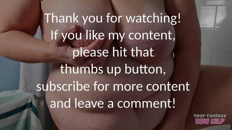 BBW_Wife: Зрелая милфа, волосатая киска и большие сиськи колышут во время уборки ванной