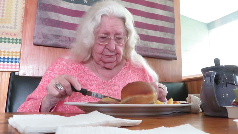 BBW nurse Vicki adventures with friends: Step mom and I eating