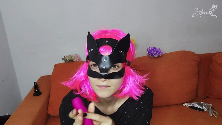 BigBoobCat: Fantezia mea finală: țâțe naturale mari, mască de pizdă și orgasm solo