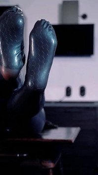 Curvy Sexy MILF with Big Ass in Latex Rubber Catsuit