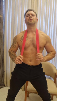 Sexy Firefighter Performs Full Striptease and Cum in His Underwear