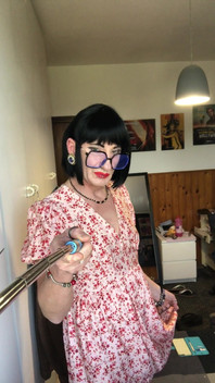 Andreina the Sissy Wearing Black Nails