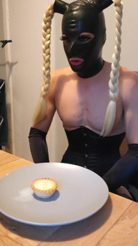 Latex doll wearing lingerie and cum