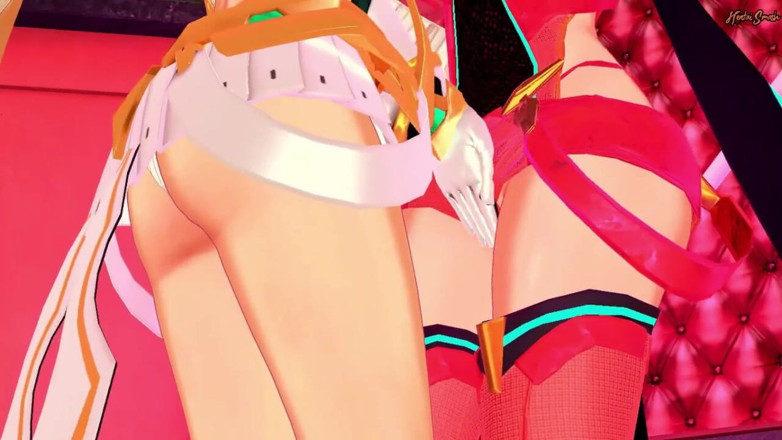 Hentai Smash: Pyra and Mythra have lesbian sex - Xenoblade chronicles 2 Hentai