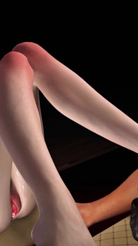 3D trojka sex footjob sex se dvěma nadrženou děvkou Kotě