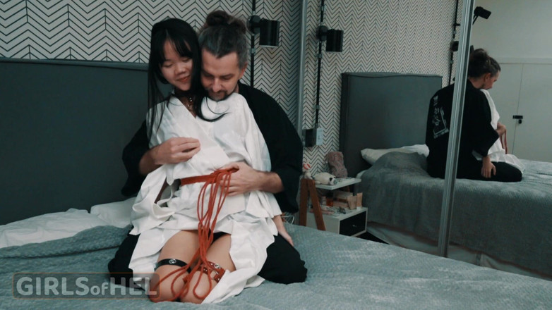 Girls of Hel: Asian Teen in Kimono Tied up and Fucked
