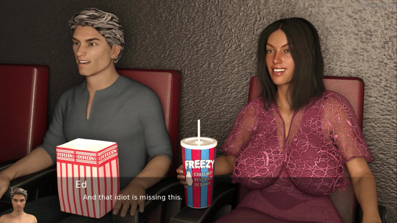 Porny Games: Proyecto esposa caliente - teniendo sexo en el baño del cine 17