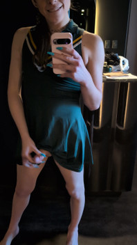 Cute Fem Has a Surprise Under Her Skirt