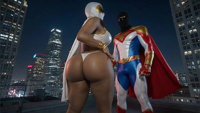 Animate golden: Petite Superheroine Showing and Twerking Her Massive Ass