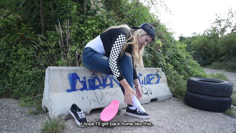 Czech Soles - foot fetish content: Teen skategirl sprain ankle and sexy BIG feet play