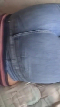 The big ass of a mature Latina with jean on and jean down