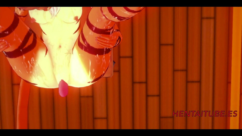 Yaoitube: Hentai berbulu 3d - pesta seks berbulu. 4 awek berbulu dengan dildo memancut...