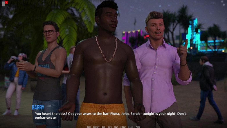 3D Cartoon Porn: Dominos Beach 21: Victory Party Start &amp; Christine's Anniversary Worry (sfw)