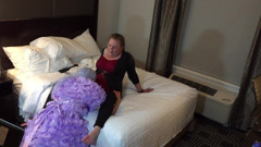 Sexy Sissy in Chastity Strapon Fucked by Dominatrix