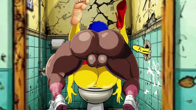 Octopussy Lovers Club: Married Housewife Gets Fucked in a Dirty Toilet. Cartoon Parody