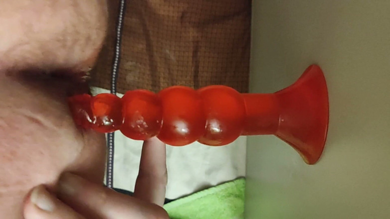 Badjik69: Cute Natural Femboy Rides Big Tree Dildo and Cums Close...
