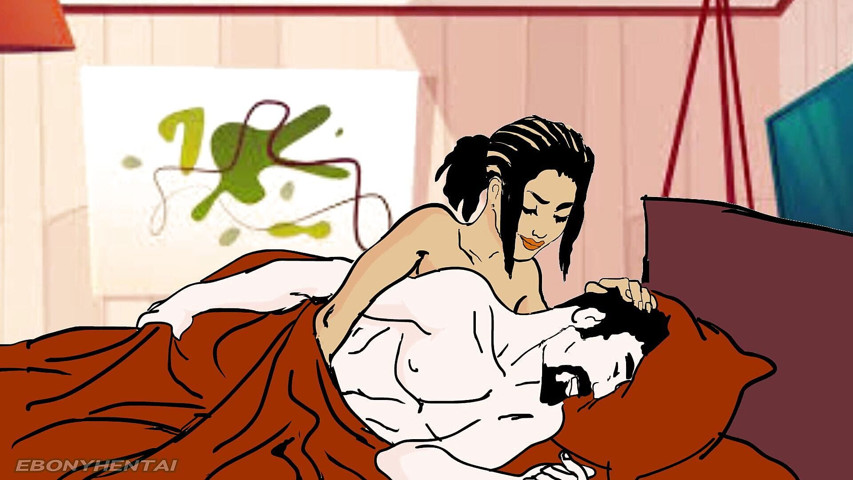 Hot and Horny African Beauty Wakes Her American Lover for More Fucking (Ebonyhentai)