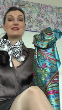 Sexy Satin Scarf Games with Thick Red Lips, JOI, Lady Victoria Valente