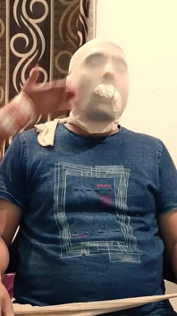 Pantyhose Hooded Bondage Humiliation for Gagged Husband!
