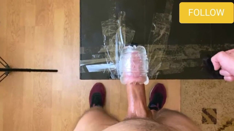 Bigbadfriendlyguy: Orgasmo con le gambe tremanti - geme mentre vengo nella fleshlight