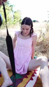 German Scout - Petite 150cm Teen Dragon Fruit with Long Labia at Outdoor Casting Fuck