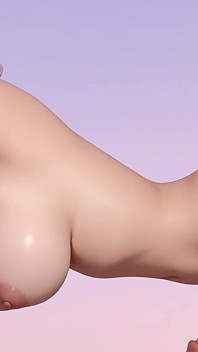La marca de lujo Muse Futa con cabello lilac y goteando precum