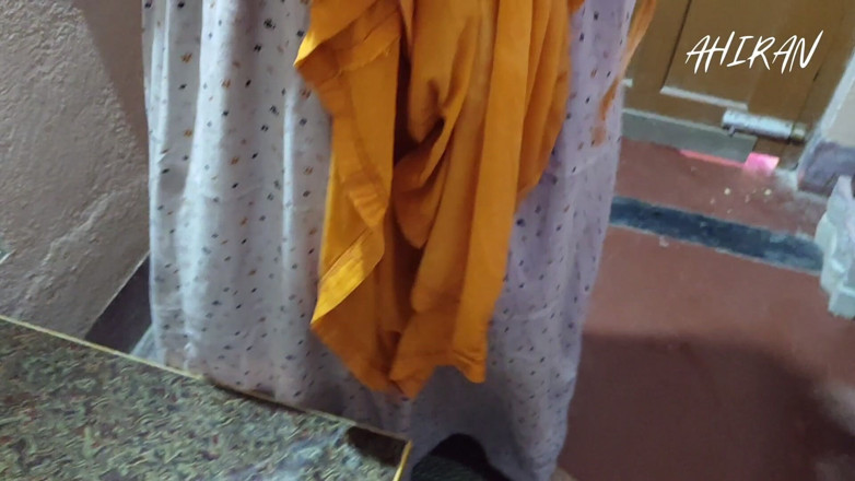 Aahan Ahiran: Indian Desi Village Girl and Boy Forplay. Yellow Petticoat view...