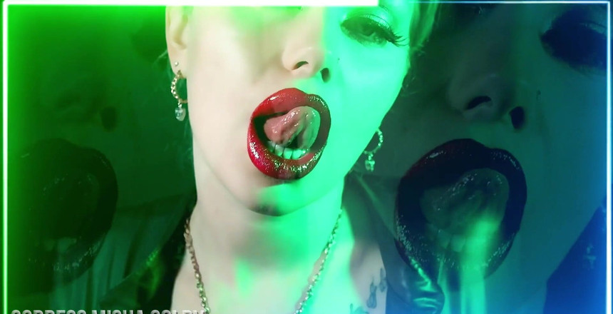 Goddess Misha Goldy: Просто расслабься и посмотри на мои красивые большие красные губы. Найди себя чувствовать себя более расслабленным, не бери глаза от них