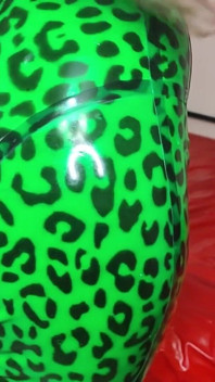 I Seduce You with My Glossy Green Minty Lips and Kisses and Shiny Latex
