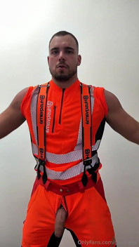 Tyler Blake Hivis odzież robocza, Flex mięśni, Dildo Play, Szarpanie w Gear.