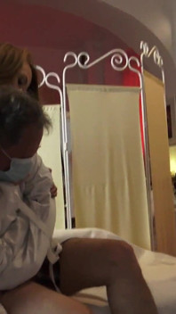 Let Him Eat the Cum From Her Tits!