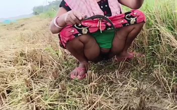 Pee of the Village in Outdoor Field of Paddy Cutting Nomita Boud