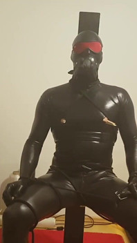 Golden Shower Fetish - Mature Domme Drenches Latex Slave