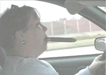 Smoking Dawn: Huge cigar in the car